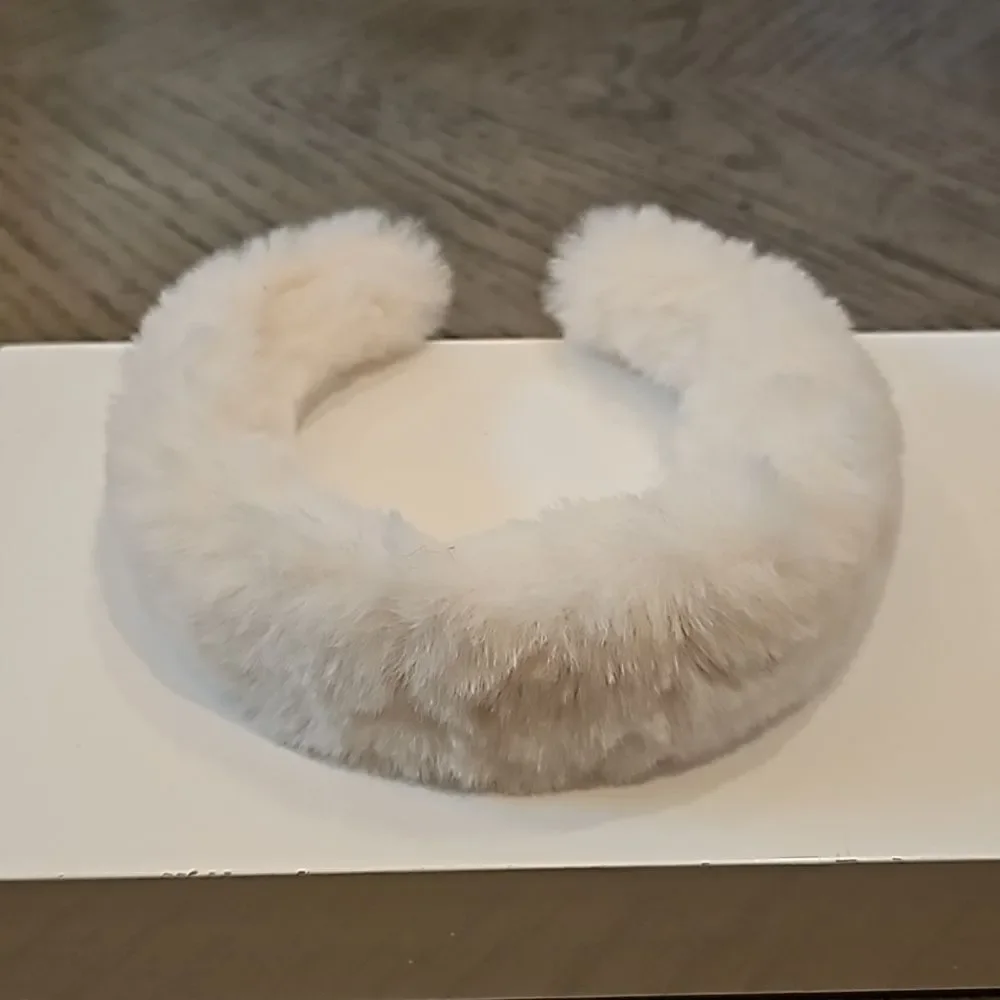 White fuzzy headband
